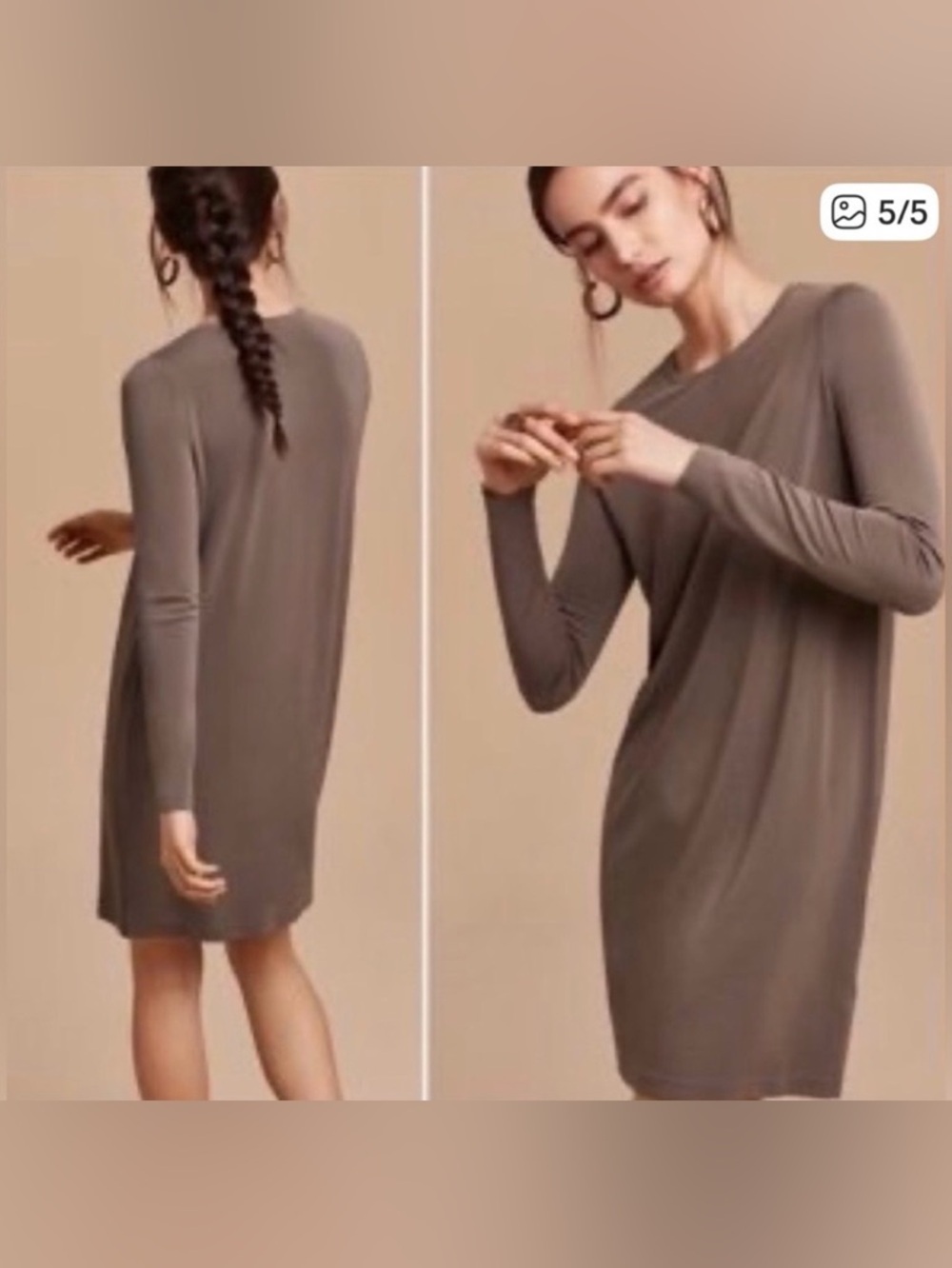 Aritzia Wilfred Metonymie Long Sleeve Dress in Black